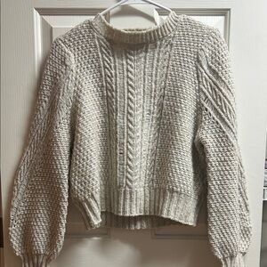 Altar'd State Cream Cable Knit Sweater